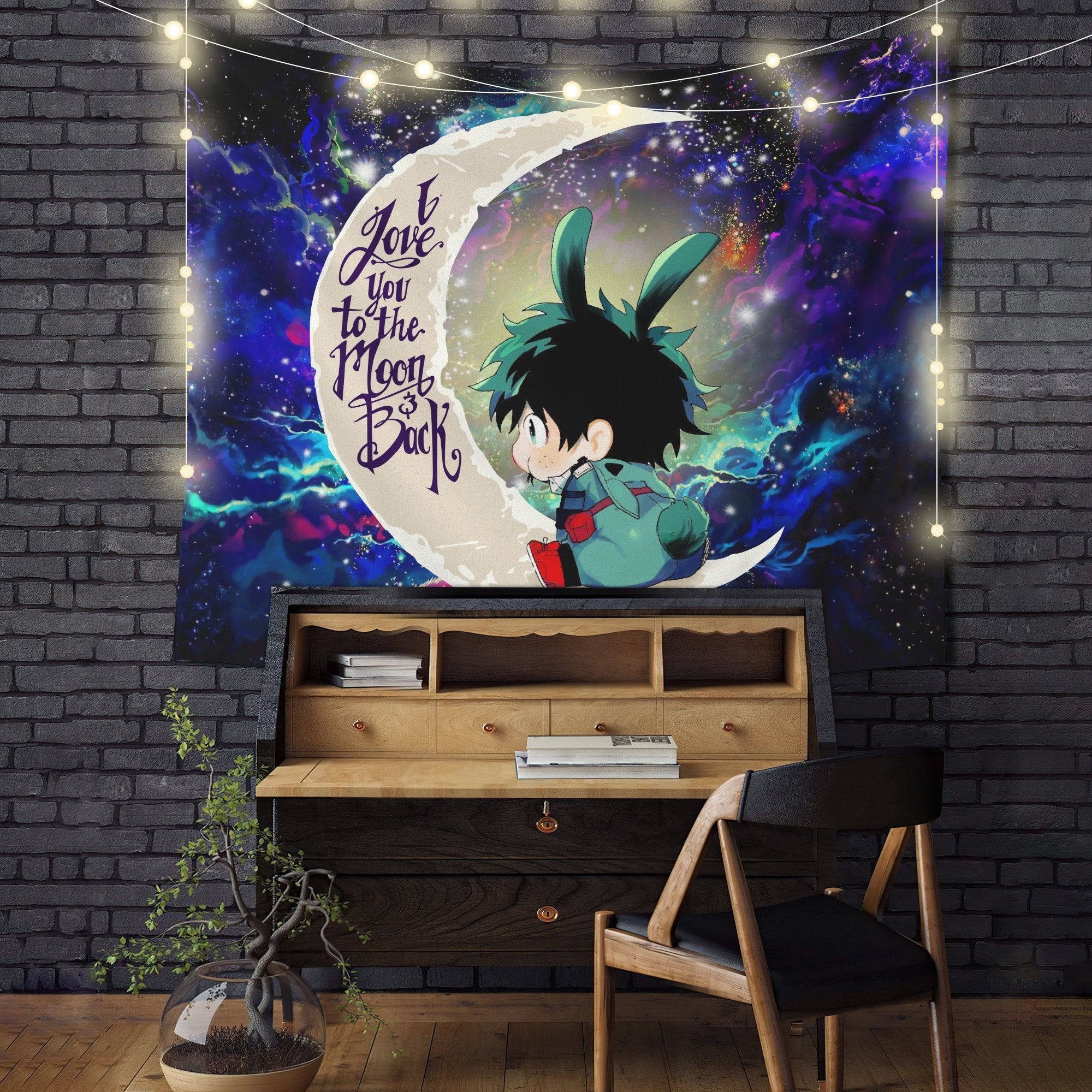 Deku My Hero Academia Anime Moon And Back Galaxy Tapestry Room Decor Nearkii