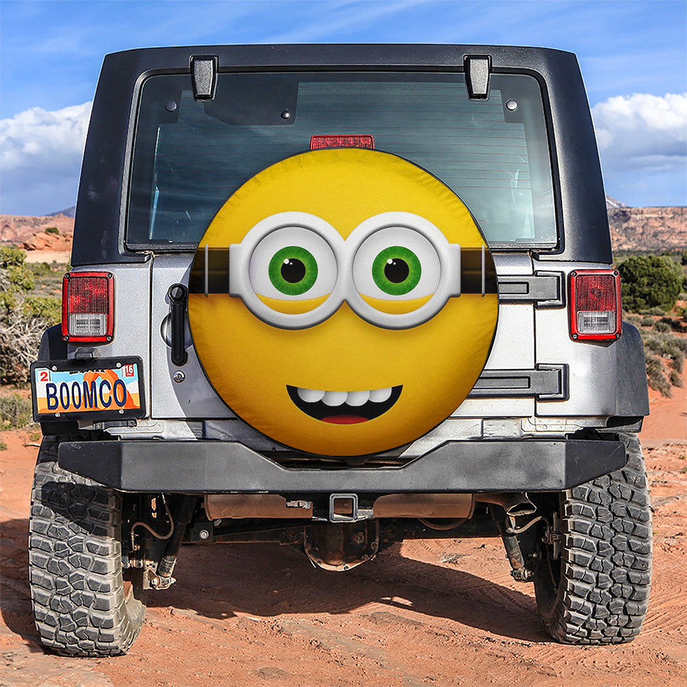 Minion Face Car Spare Tire Covers Gift For Campers Nearkii