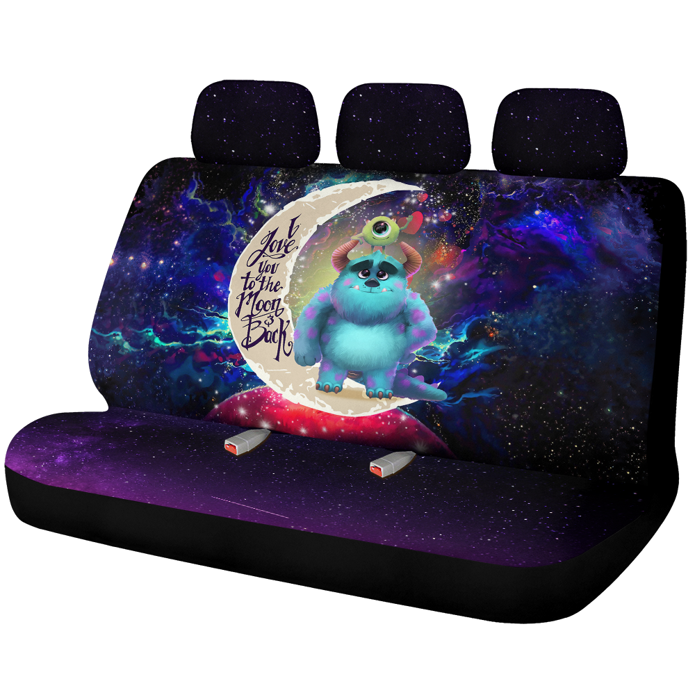 Monster Inc Sully And Mike Love You To The Moon Galaxy Car Back Seat Covers Decor Protectors Nearkii