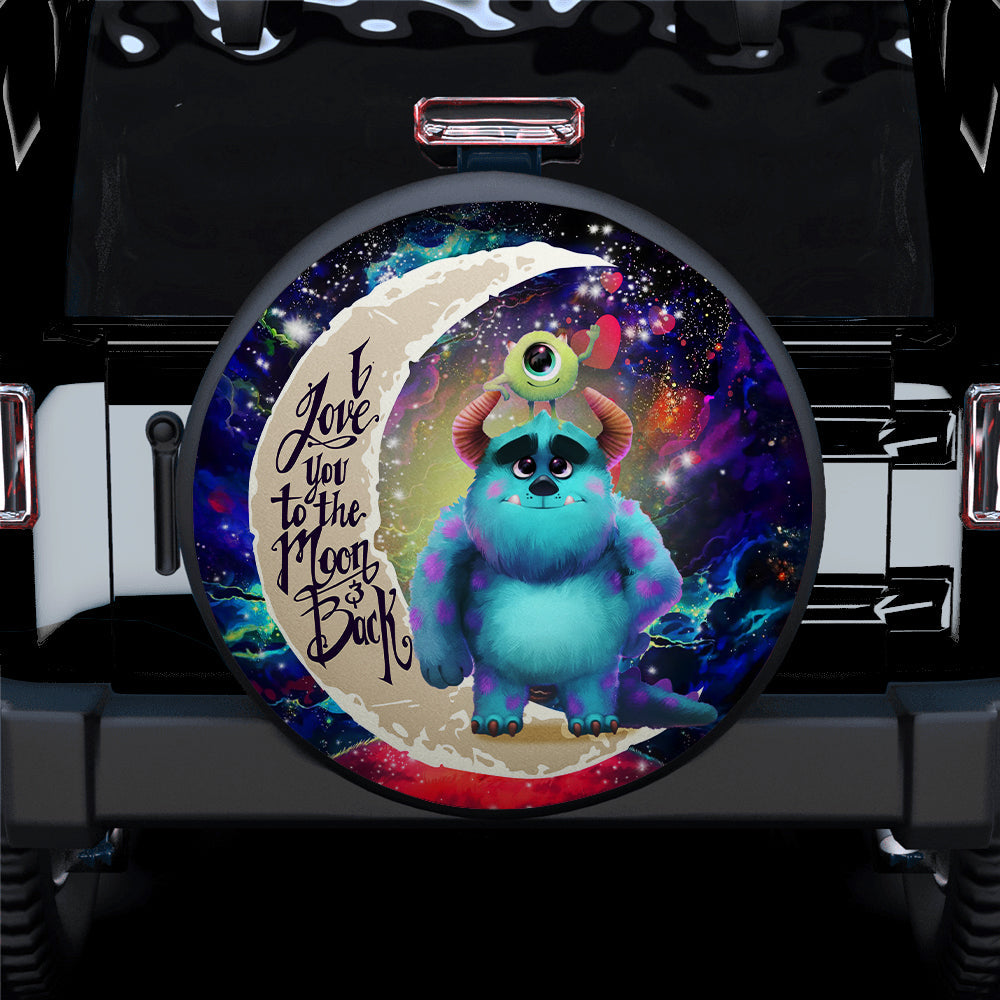 Monster Inc Sully And Mike Love You To The Moon Galaxy Car Spare Tire Covers Gift For Campers Nearkii