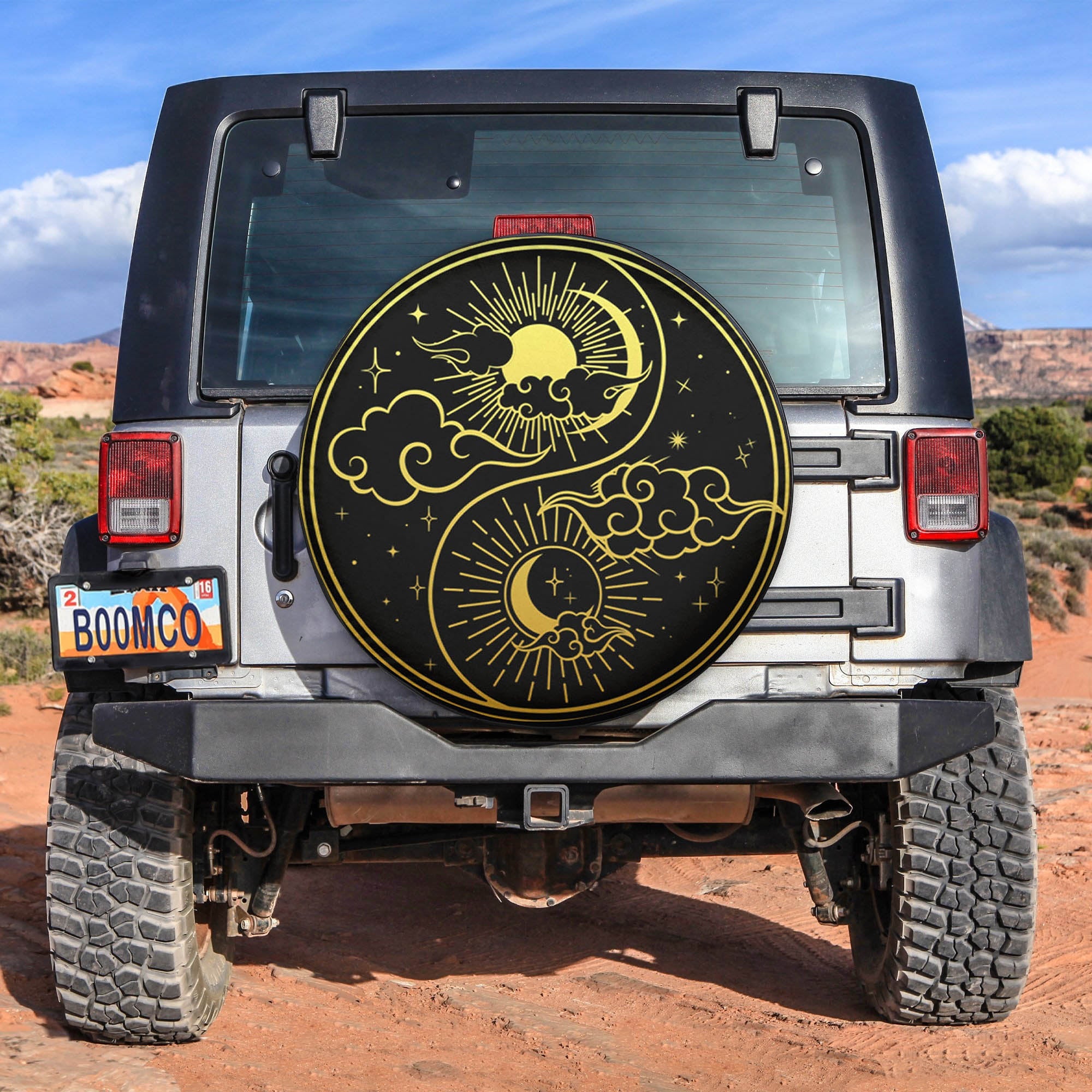 Moon And Sun Clouds Stars Spare Tire Covers Gift For Campers Nearkii