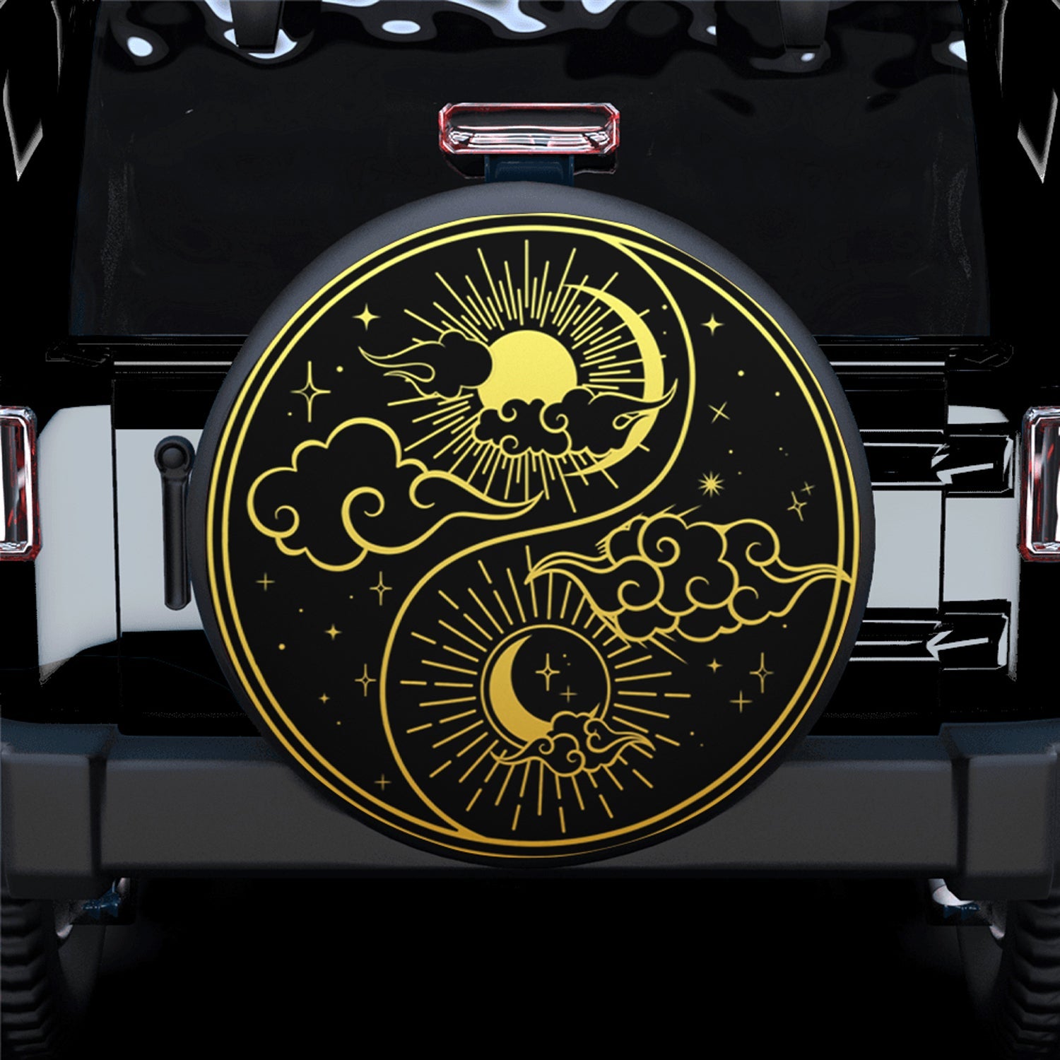 Moon And Sun Clouds Stars Spare Tire Covers Gift For Campers Nearkii