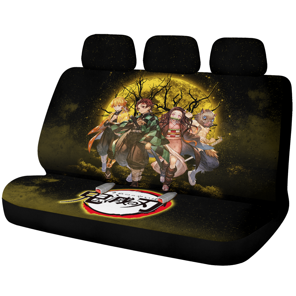 Moon Demon Slayer Anime Moonlight Galaxy Premium Custom Car Back Seat Covers Decor Protectors Nearkii