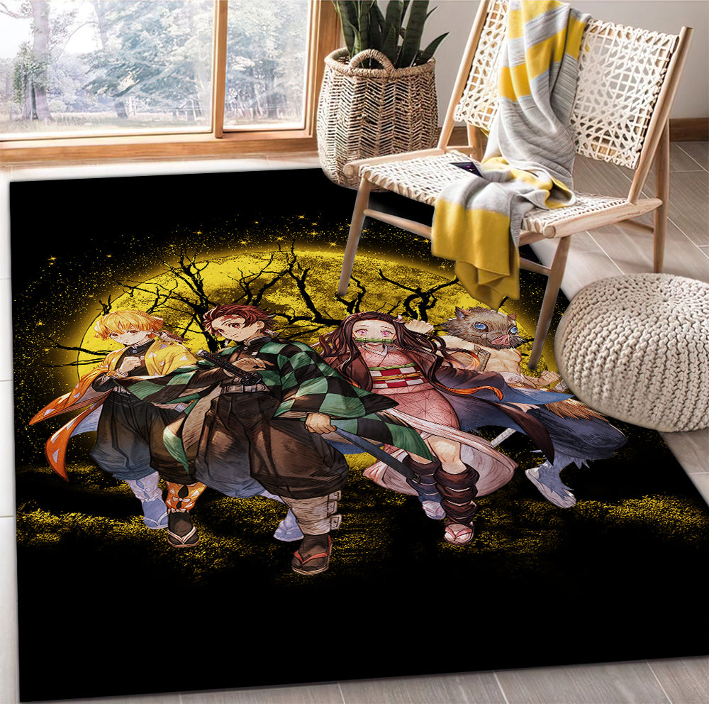 Yellow Demonslayer Moonlight Area Carpet Rug Home Decor Bedroom Living Room Decor Nearkii