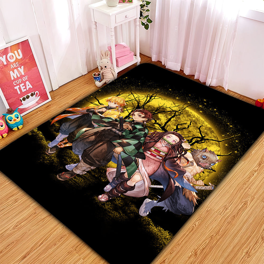 Yellow Demonslayer Moonlight Area Carpet Rug Home Decor Bedroom Living Room Decor Nearkii