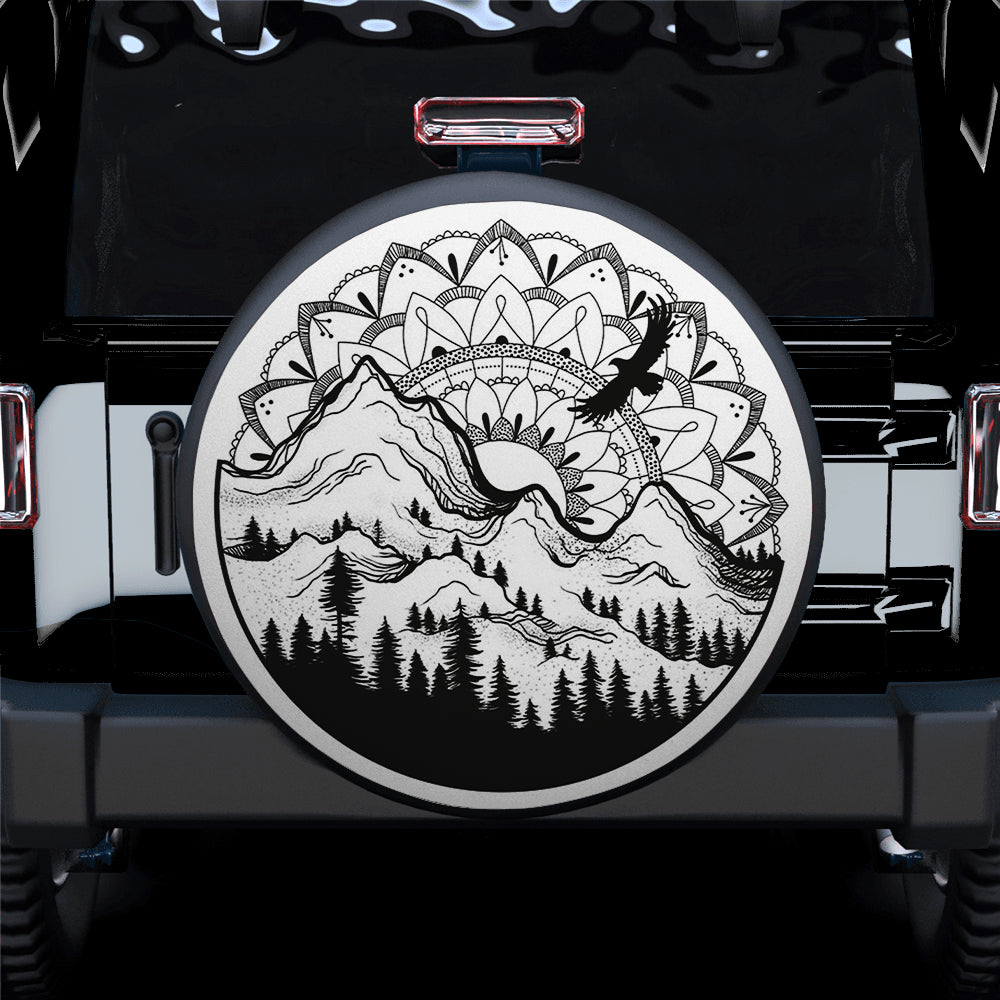 Mountain And Forest Jeep Car Spare Tire Cover Gift For Campers Nearkii