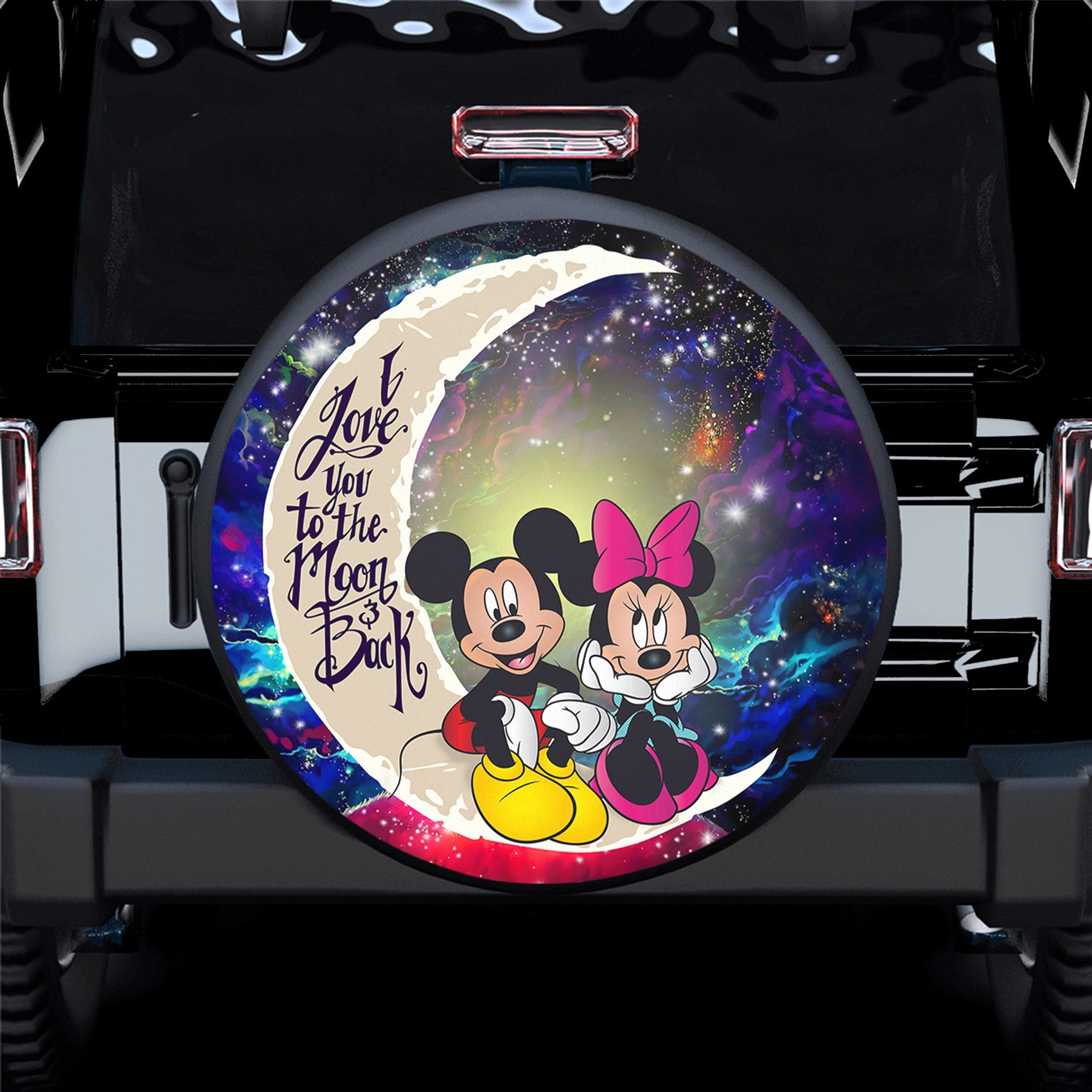 Mouse Couple Love You To The Moon Galaxy Spare Tire Covers Gift For Campers Nearkii