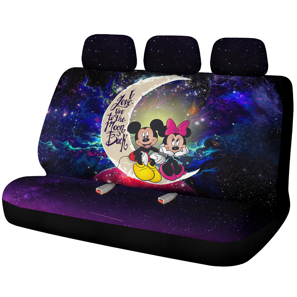 Mouse Couple Love You To The Moon Galaxy Premium Custom Car Back Seat Covers Decor Protectors Nearkii