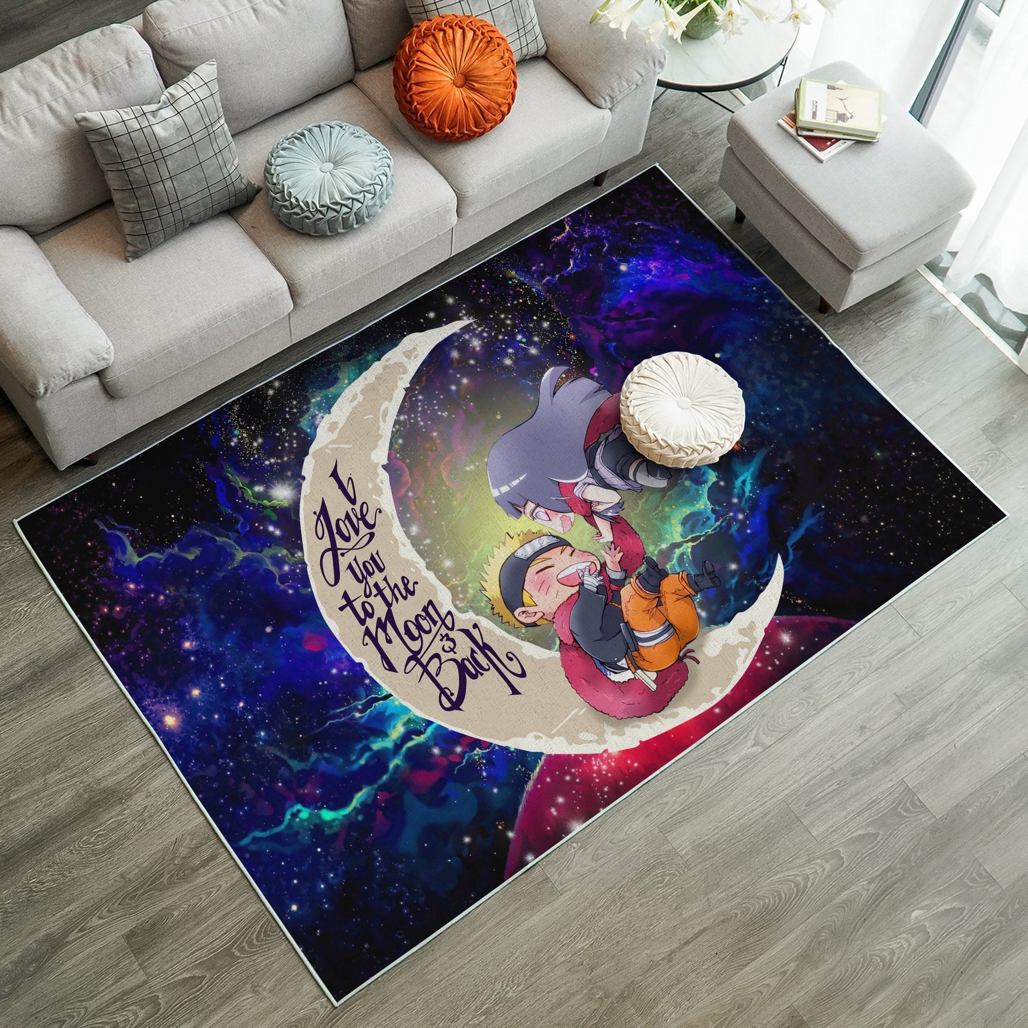 Naruto Couple Love You To The Moon Galaxy Carpet Rug Home Room Decor Nearkii