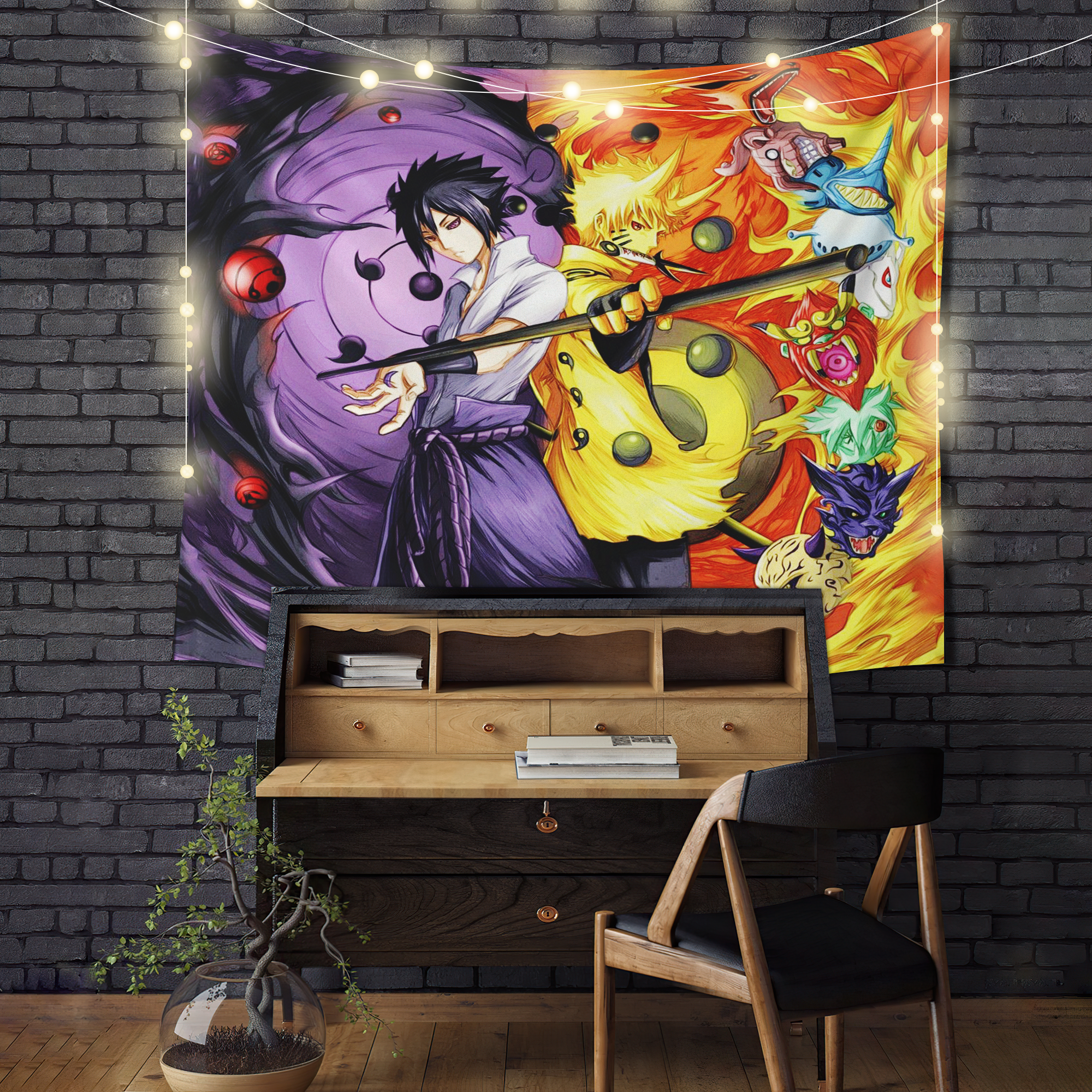 Naruto Sasuke Anime Tapestry Room Decor Nearkii