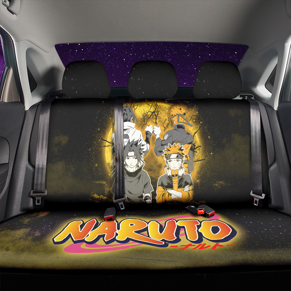 Naruto Sasuke Friends Moonlight Galaxy Premium Custom Car Back Seat Covers Decor Protectors Nearkii