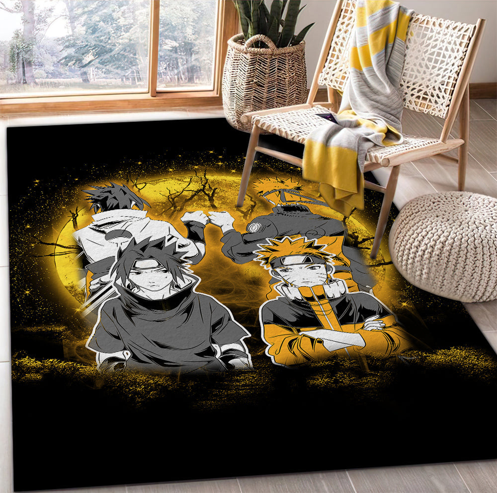 Naruto Sasuke Friends Moonlight Area Carpet Rug Home Decor Bedroom Living Room Decor Nearkii