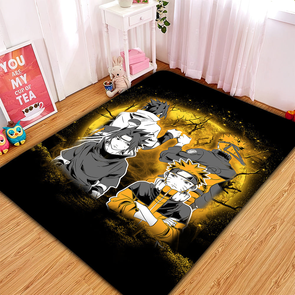 Naruto Sasuke Friends Moonlight Area Carpet Rug Home Decor Bedroom Living Room Decor Nearkii