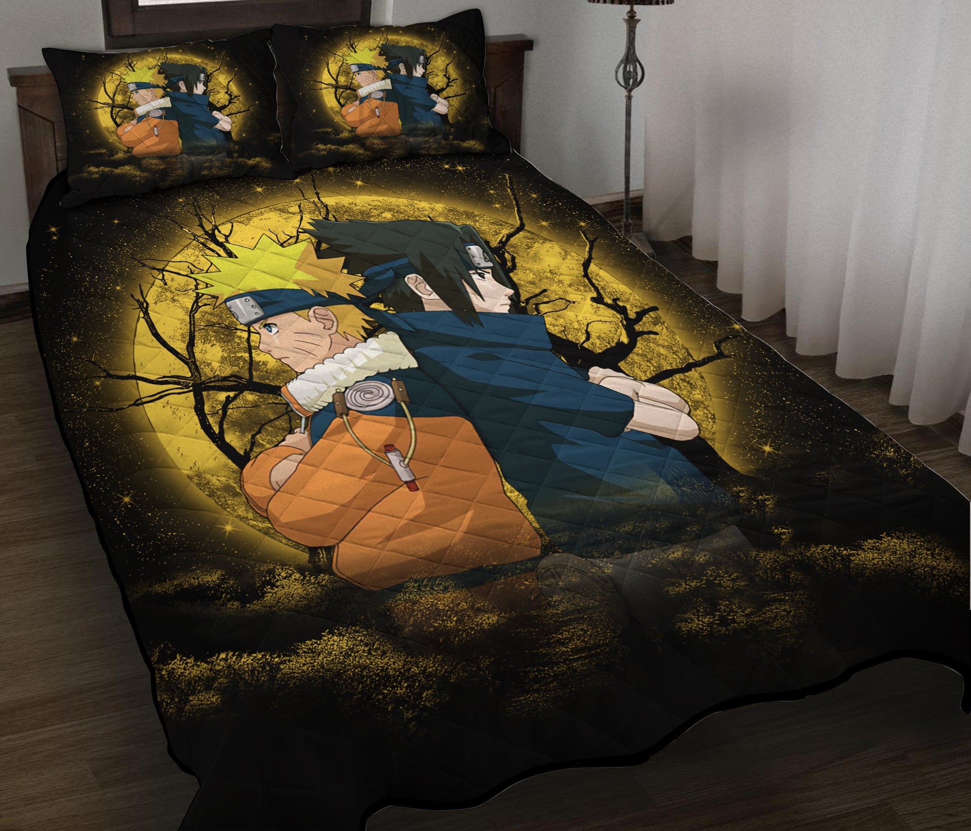 Naruto Sasuke Moonlight Quilt Bed Sets Nearkii