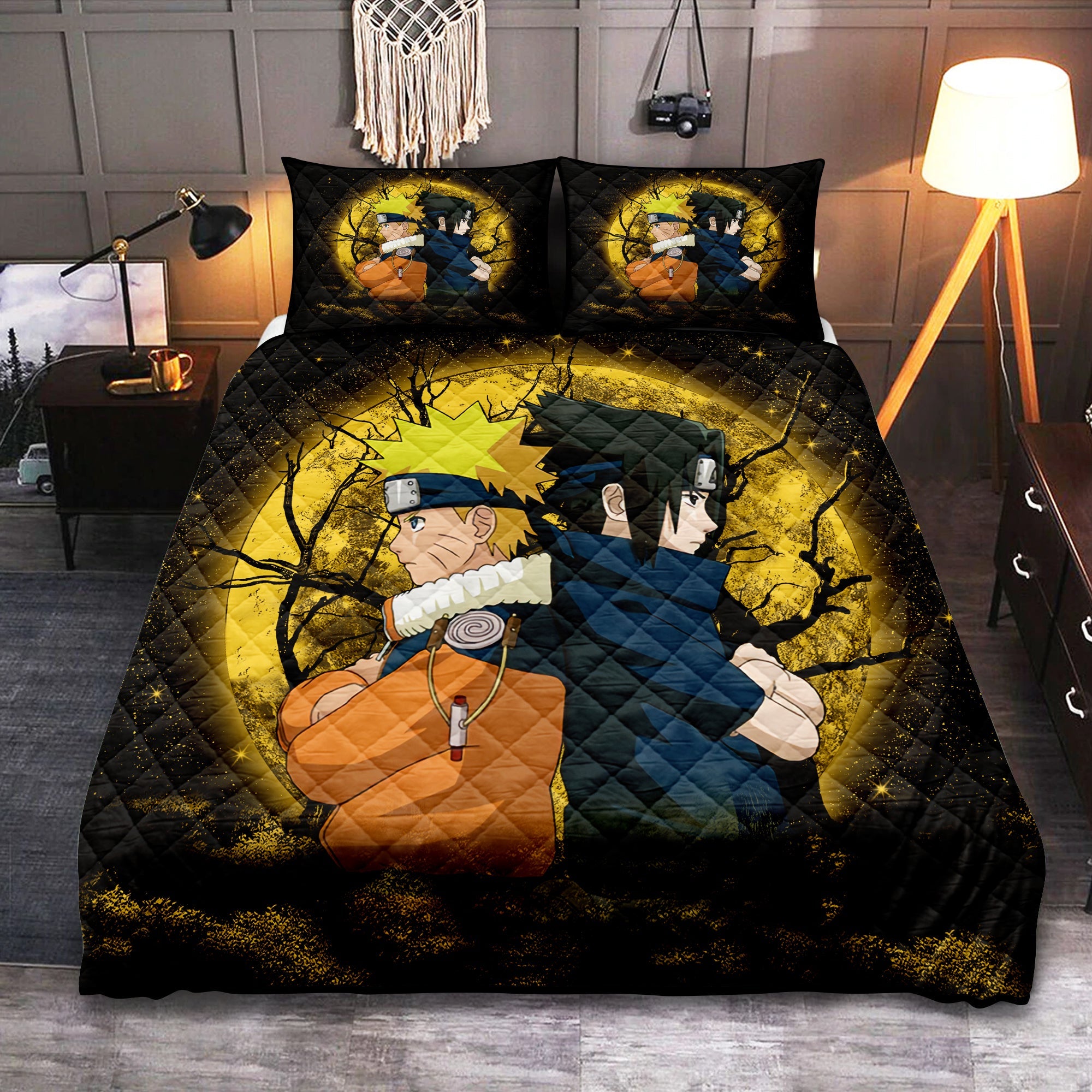 Naruto Sasuke Moonlight Quilt Bed Sets Nearkii