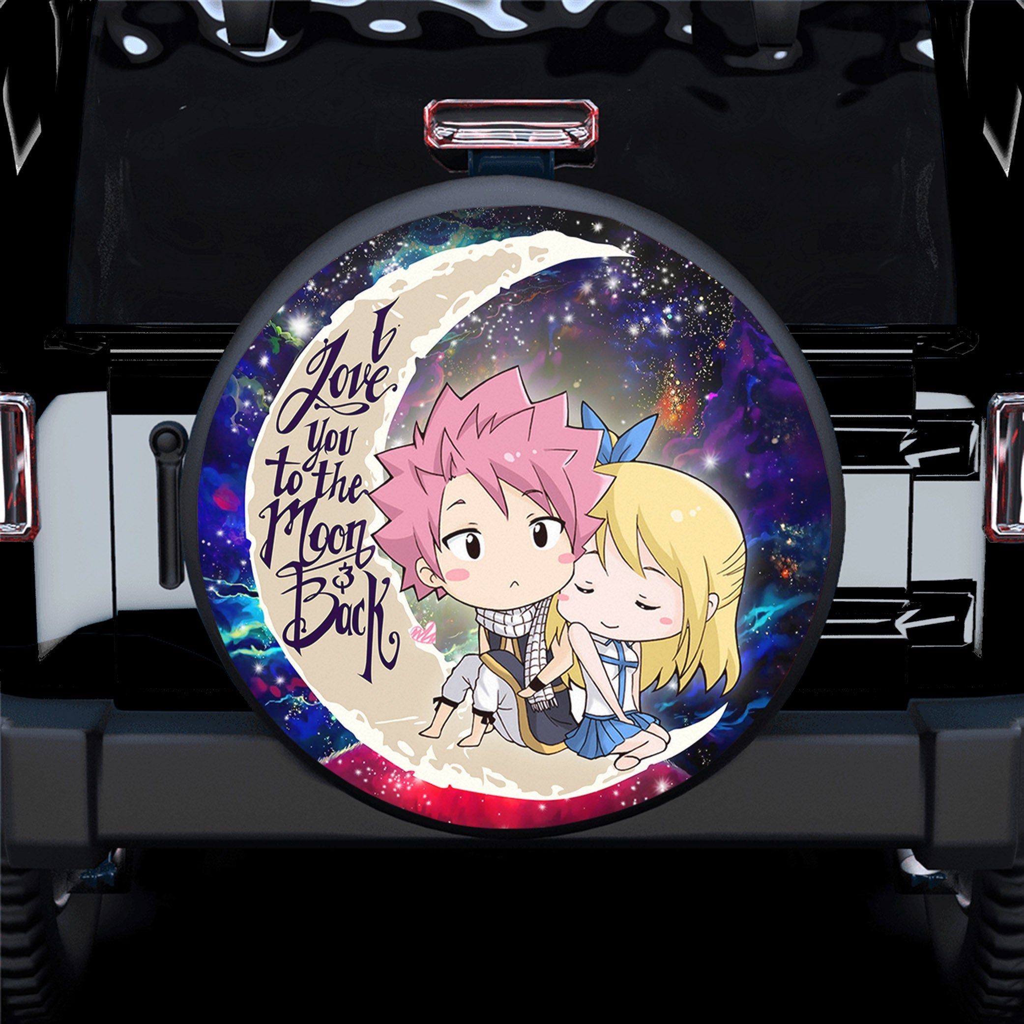 Natsu Fairy Tail Anime Love You To The Moon Galaxy Spare Tire Covers Gift For Campers Nearkii