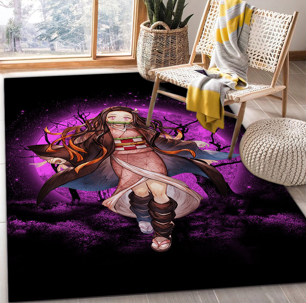 Nezuko Moonlight Area Carpet Rug Home Decor Bedroom Living Room Decor Nearkii