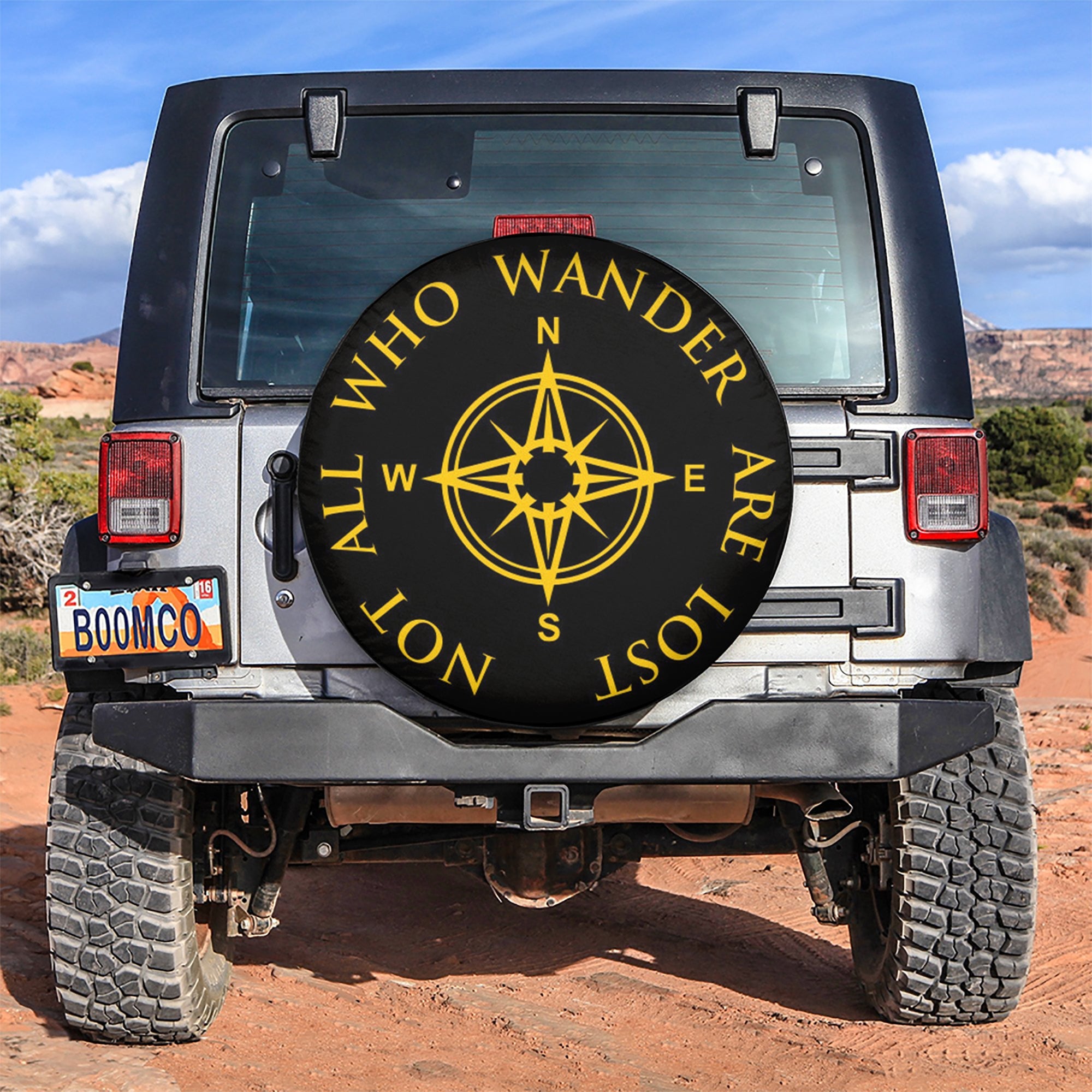 Not All Who Wander Yellow Car Spare Tire Gift For Campers Nearkii