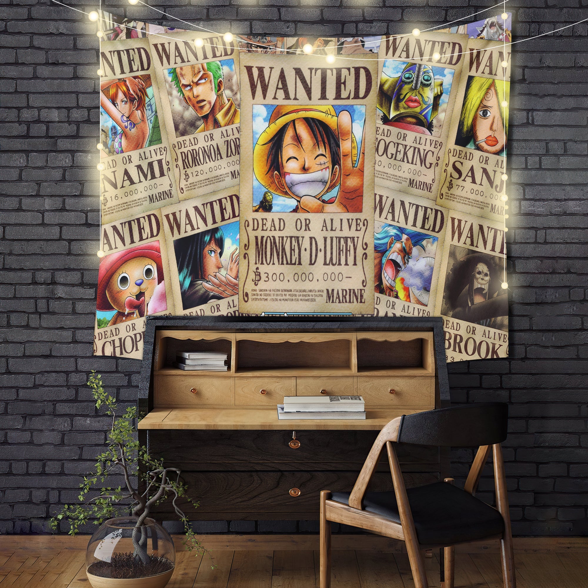 One Piece Wanted Tapestry Room Decor Nearkii