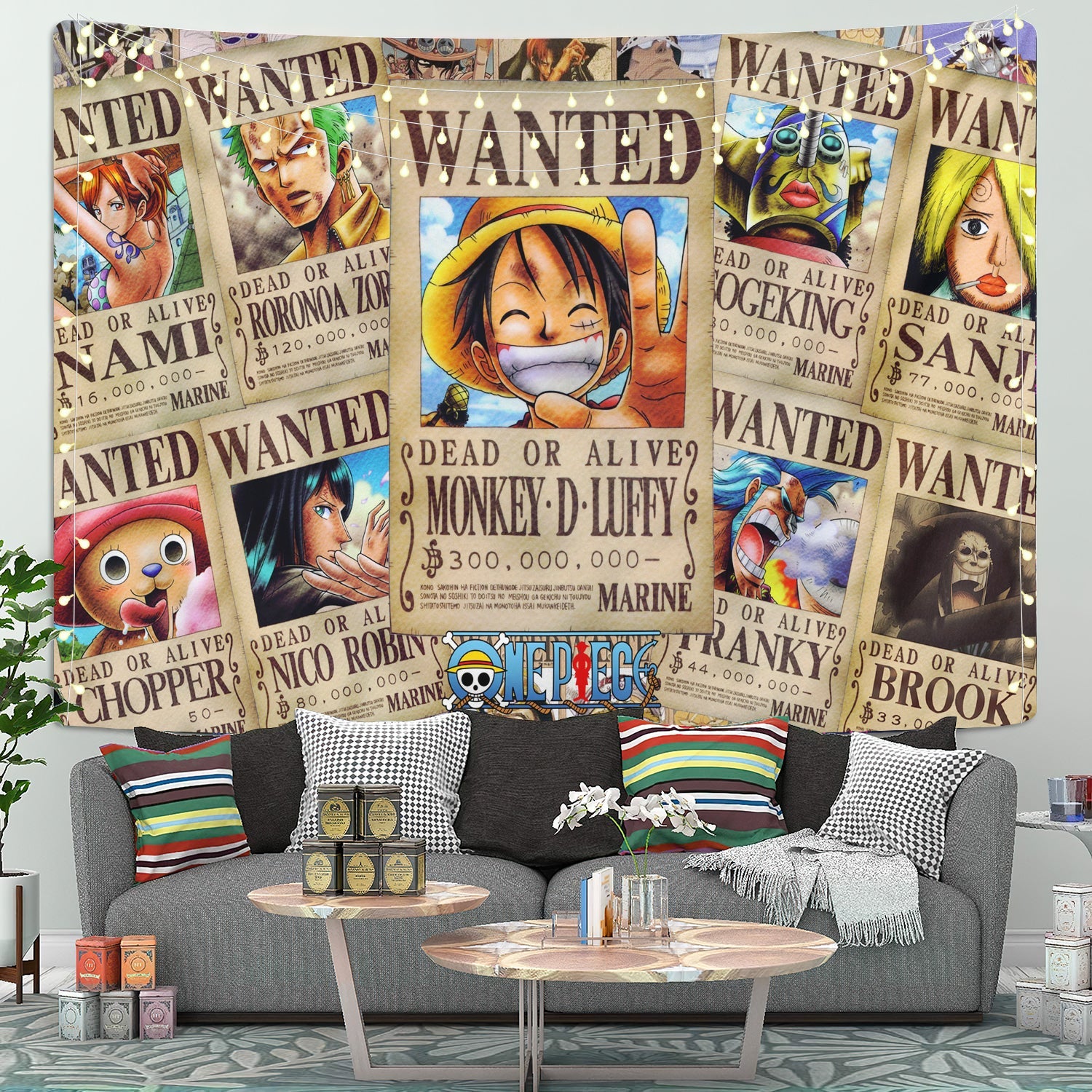 One Piece Wanted Tapestry Room Decor Nearkii