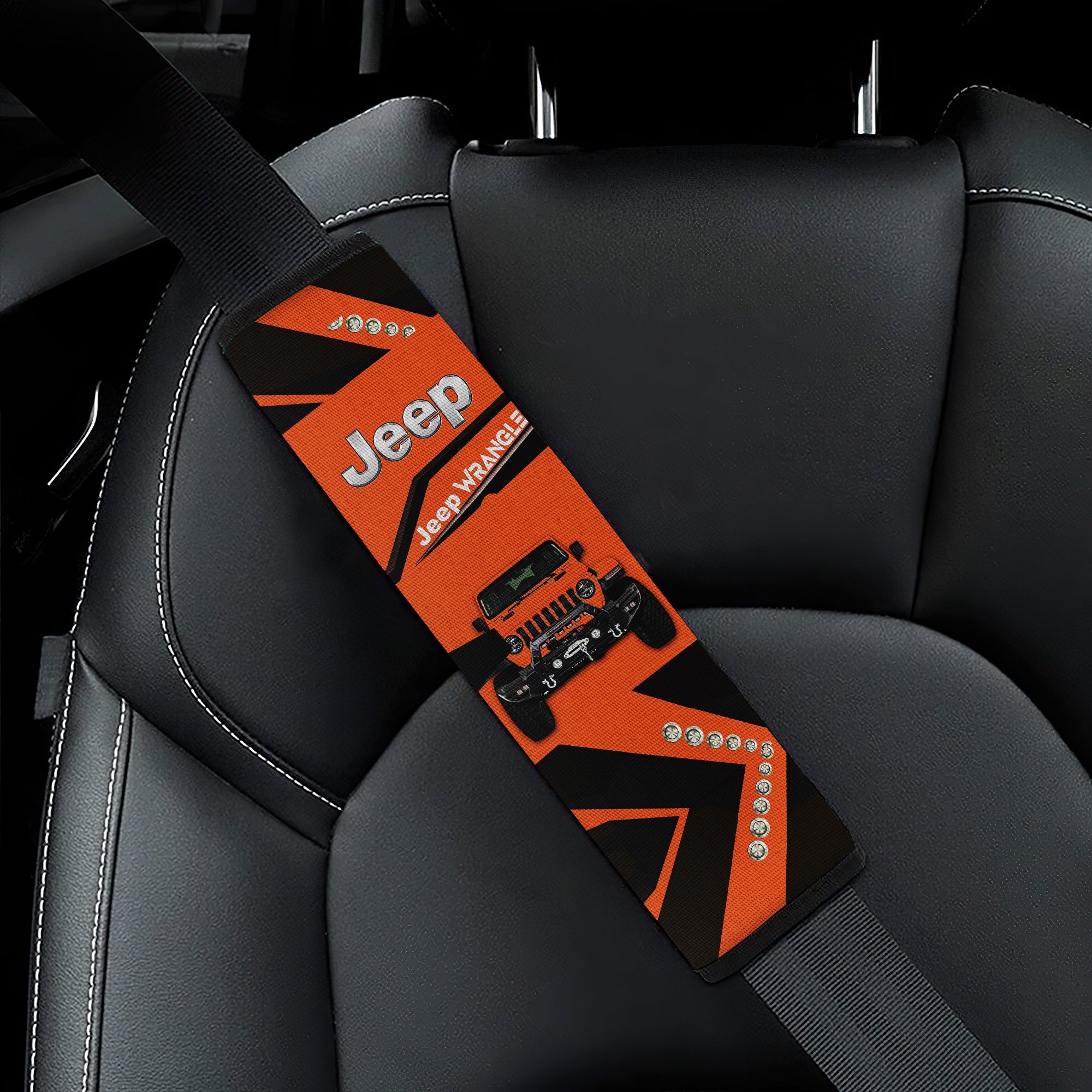 Orange Jeep Car Seat Belt Cover Custom Car Accessories Nearkii