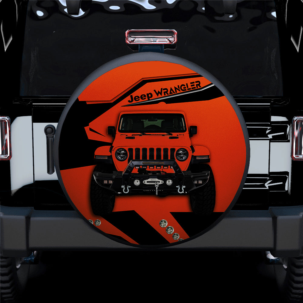 Orange Jeep Car Spare Tire Covers Gift For Campers Nearkii