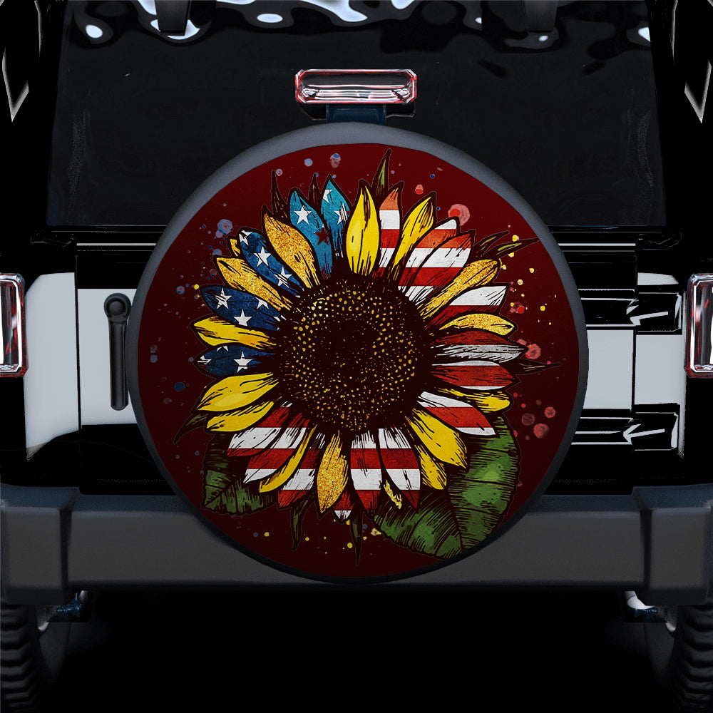 Peace Sunflower Jeep Car Spare Tire Cover Gift For Campers Nearkii