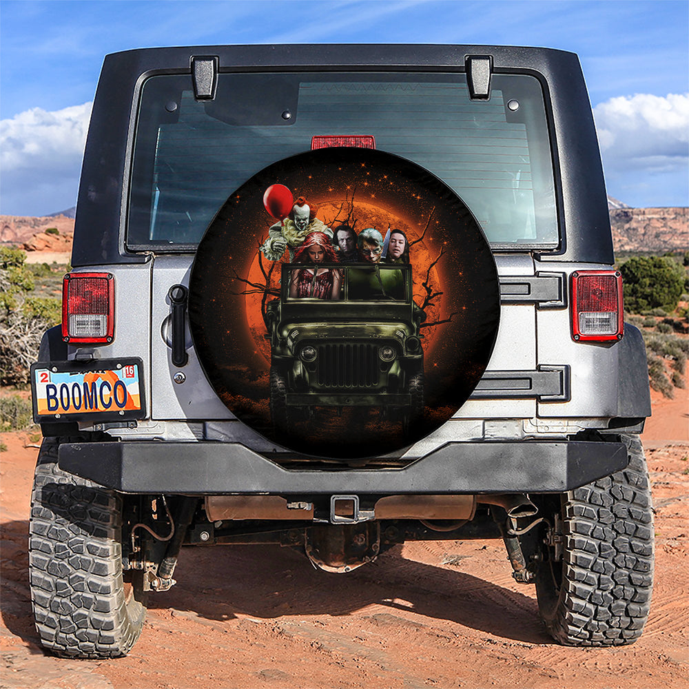 Pennywise And Friends Halloween Horror Moonlight Car Spare Tire Covers Gift For Campers Nearkii