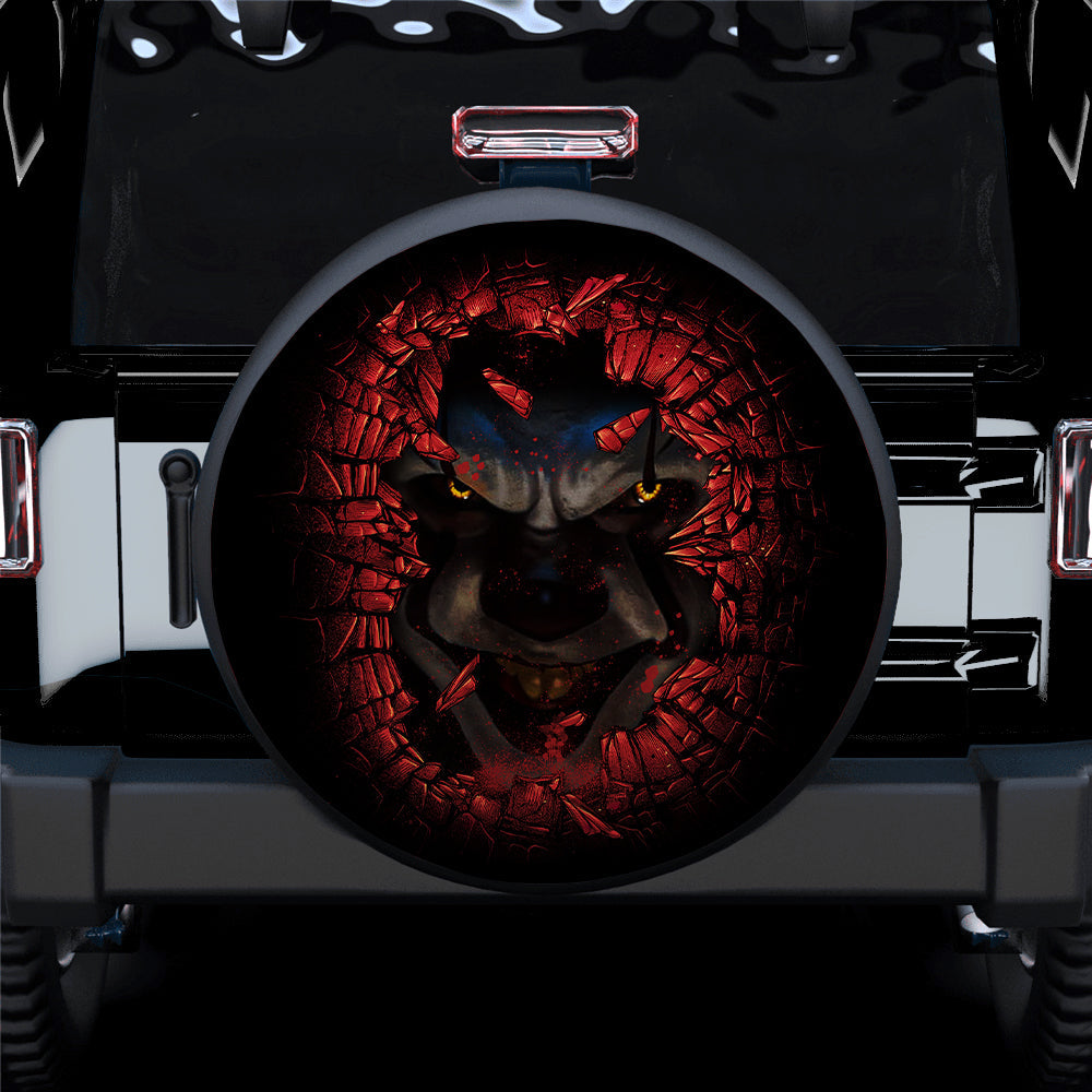 Pennywise IT Horror Break Wall Car Spare Tire Covers Gift For Campers Nearkii