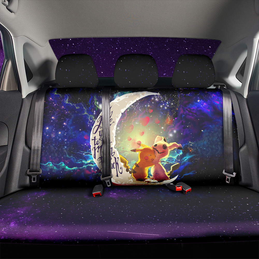 Pikachu Horror Love You To The Moon Galaxy Premium Custom Car Back Seat Covers Decor Protectors Nearkii