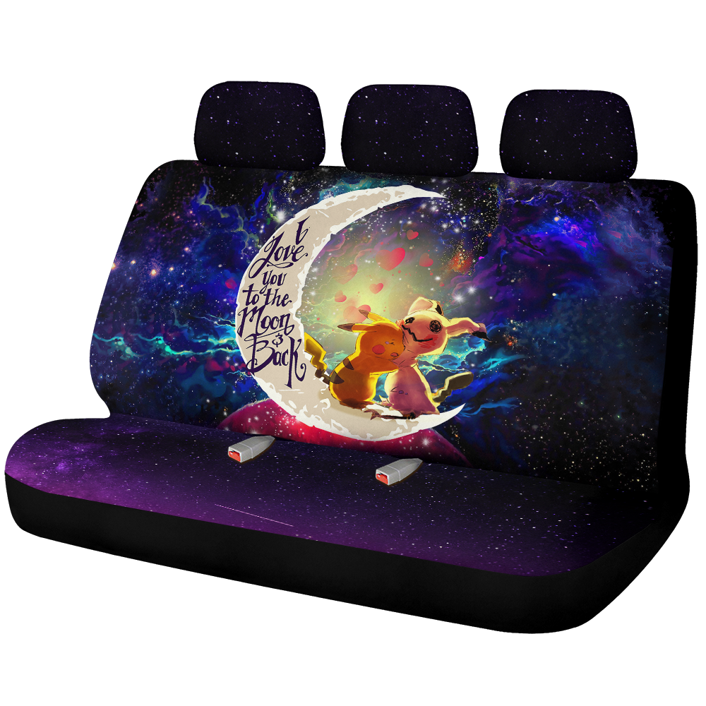 Pikachu Horror Love You To The Moon Galaxy Premium Custom Car Back Seat Covers Decor Protectors Nearkii