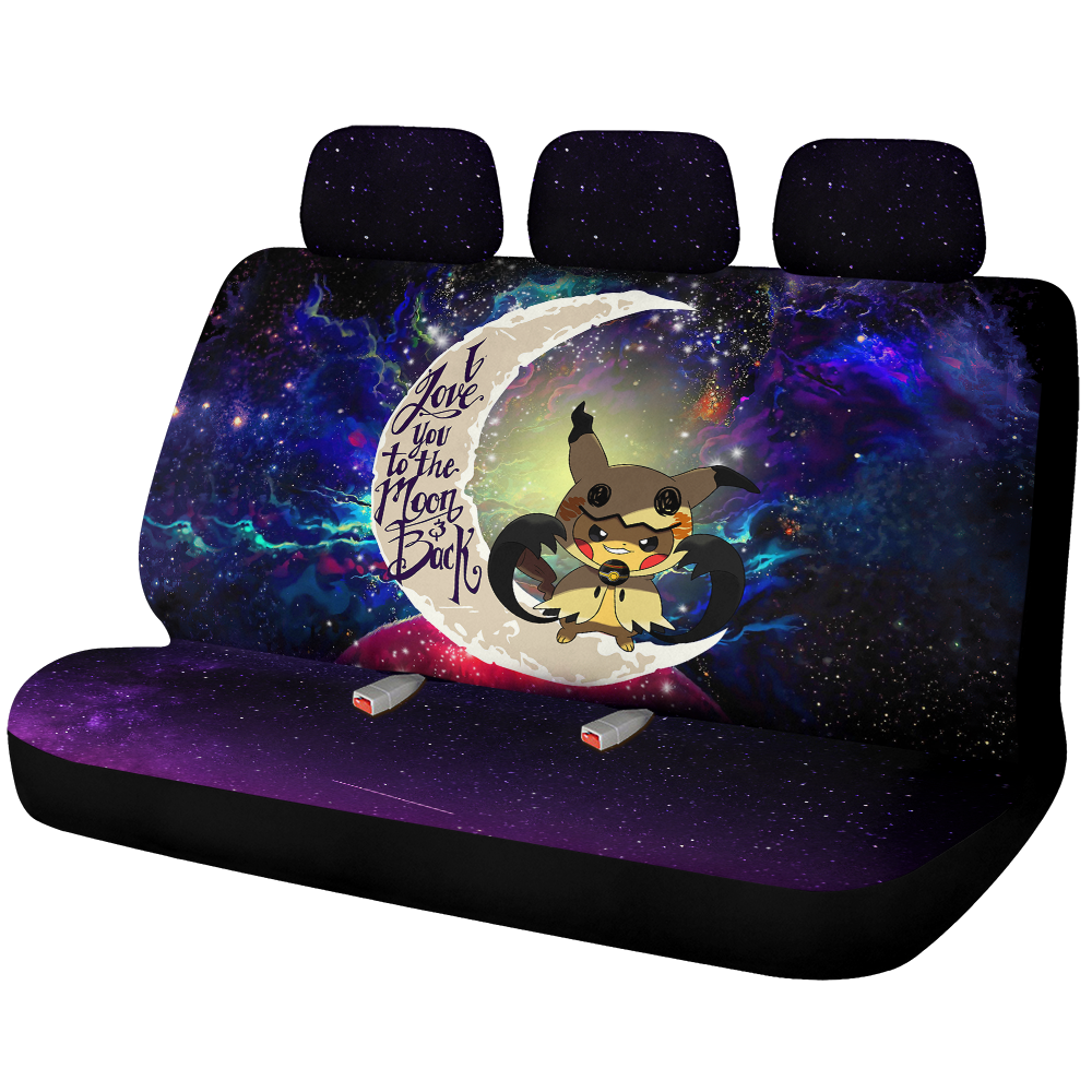 Pikachu Horror 2 Love You To The Moon Galaxy Premium Custom Car Back Seat Covers Decor Protectors Nearkii