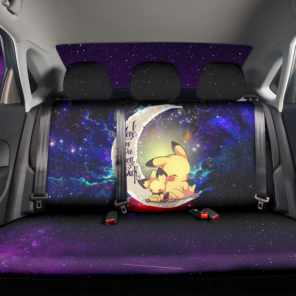 Pikachu Pokemon Sleep Love You To The Moon Galaxy Premium Custom Car Back Seat Covers Decor Protectors Nearkii