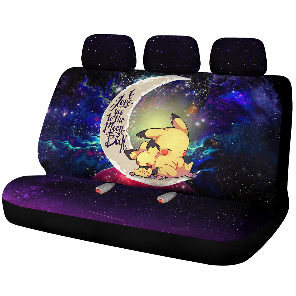 Pikachu Pokemon Sleep Love You To The Moon Galaxy Premium Custom Car Back Seat Covers Decor Protectors Nearkii