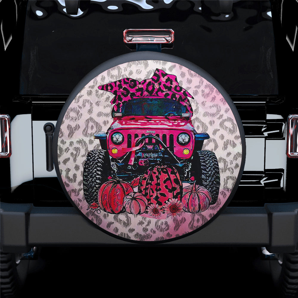 Pink Jeep In October Jeep Car Spare Tire Cover Gift For Campers Nearkii