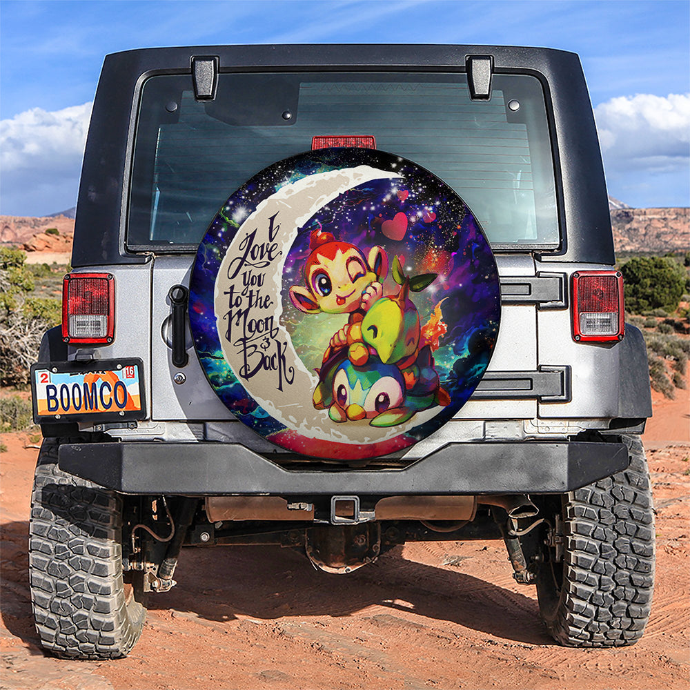 Piplup Turtwig And Chimchar Gen 4 Love You To The Moon Galaxy Car Spare Tire Covers Gift For Campers Nearkii