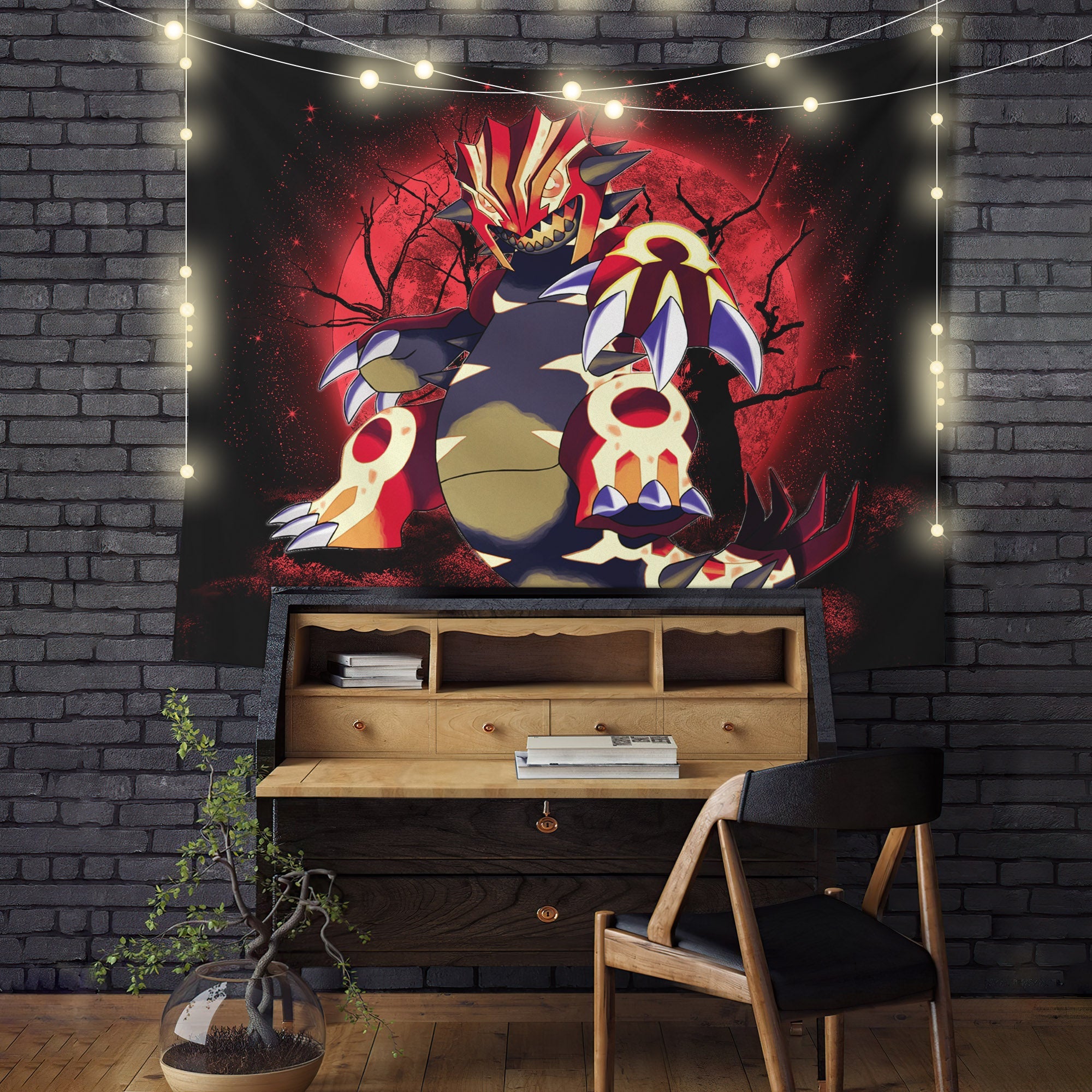 Pokemon Mega Groudon Moonlight Tapestry Room Decor Nearkii