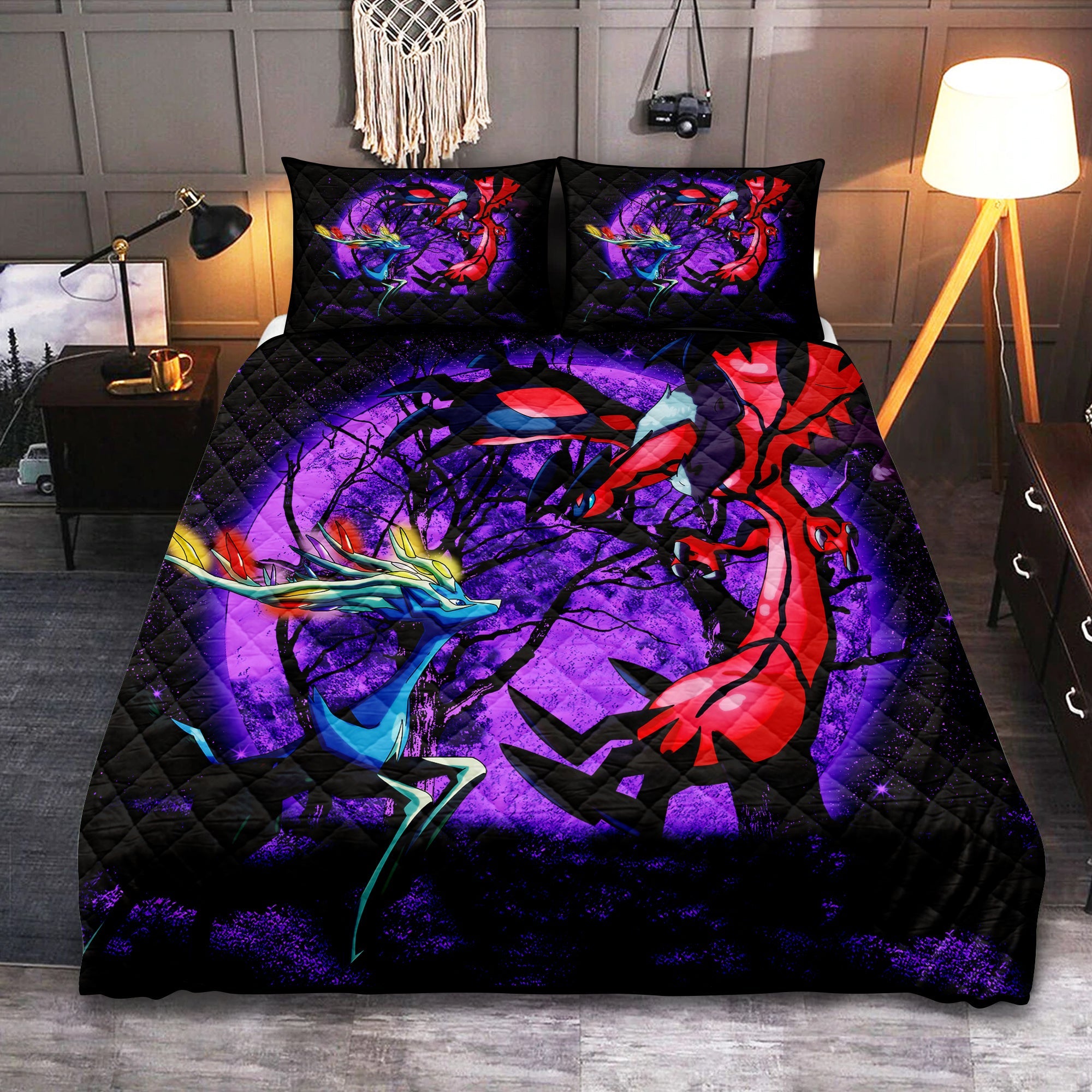 Pokemon X Y Yveltal And Xerneas Moonlight Quilt Bed Sets Nearkii