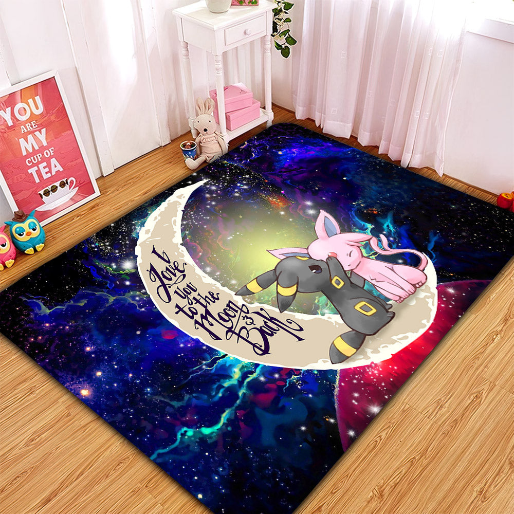 Pokemon Couple Espeon Umbreon Love You To The Moon Galaxy Carpet Rug Home Room Decor Nearkii