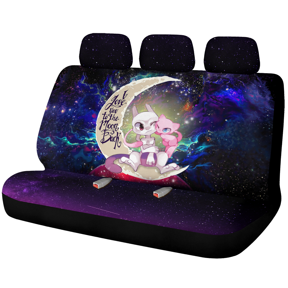 Pokemon Couple Mew Mewtwo Love You To The Moon Galaxy Premium Custom Car Back Seat Covers Decor Protectors Nearkii