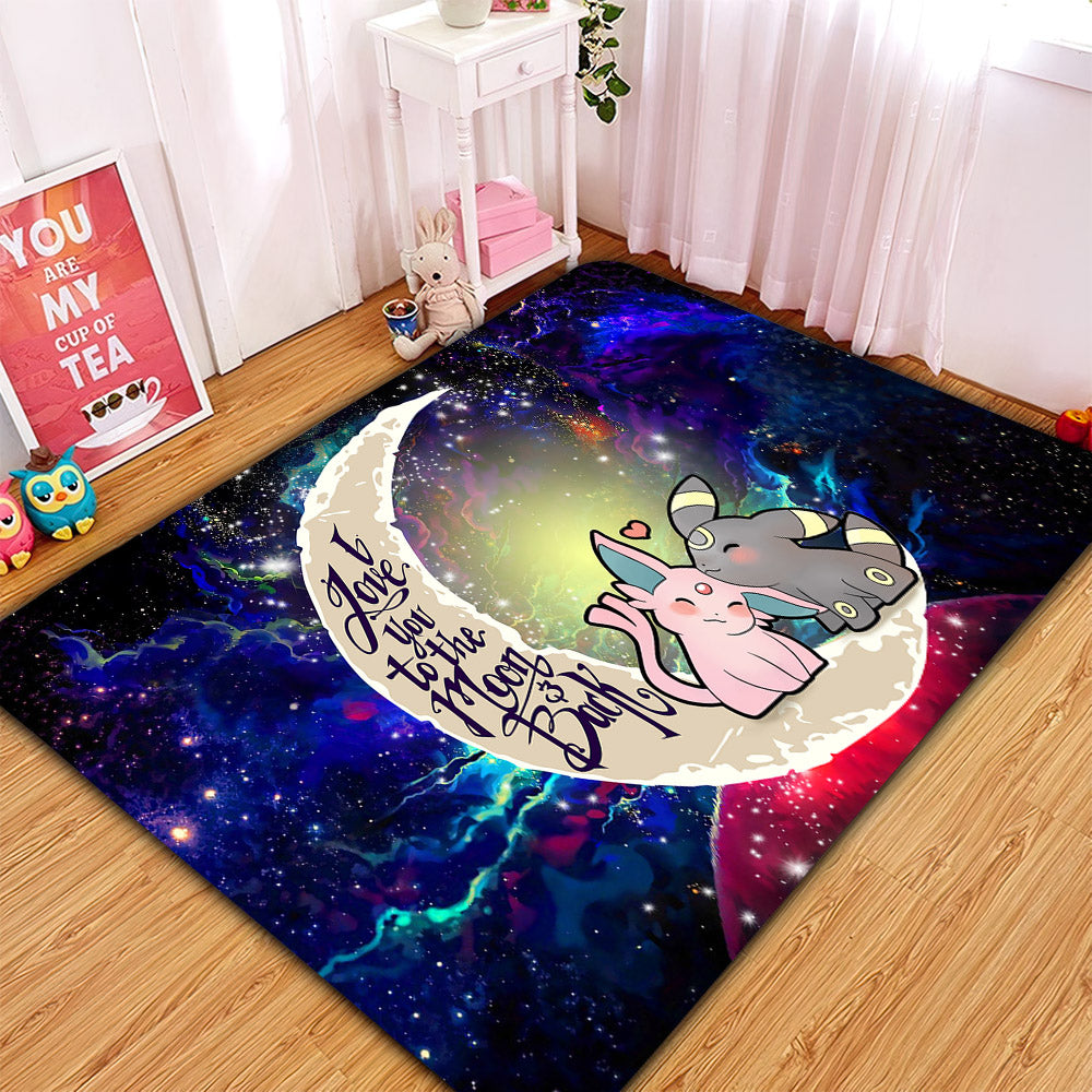 Pokemon Espeon Umbreon Love You To The Moon Galaxy Carpet Rug Home Room Decor Nearkii