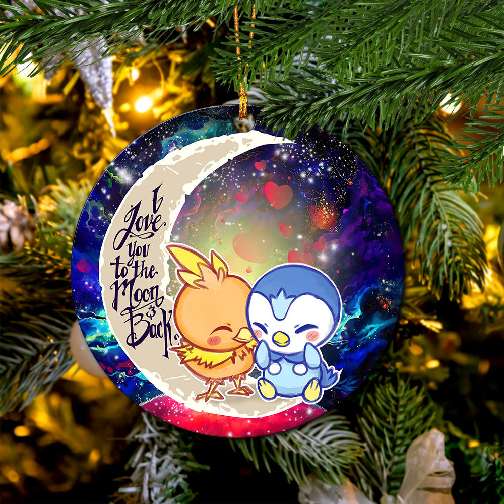 Pokemon Torchic Piplup Love You To The Moon Galaxy Mica Circle Ornament Perfect Gift For Holiday Nearkii