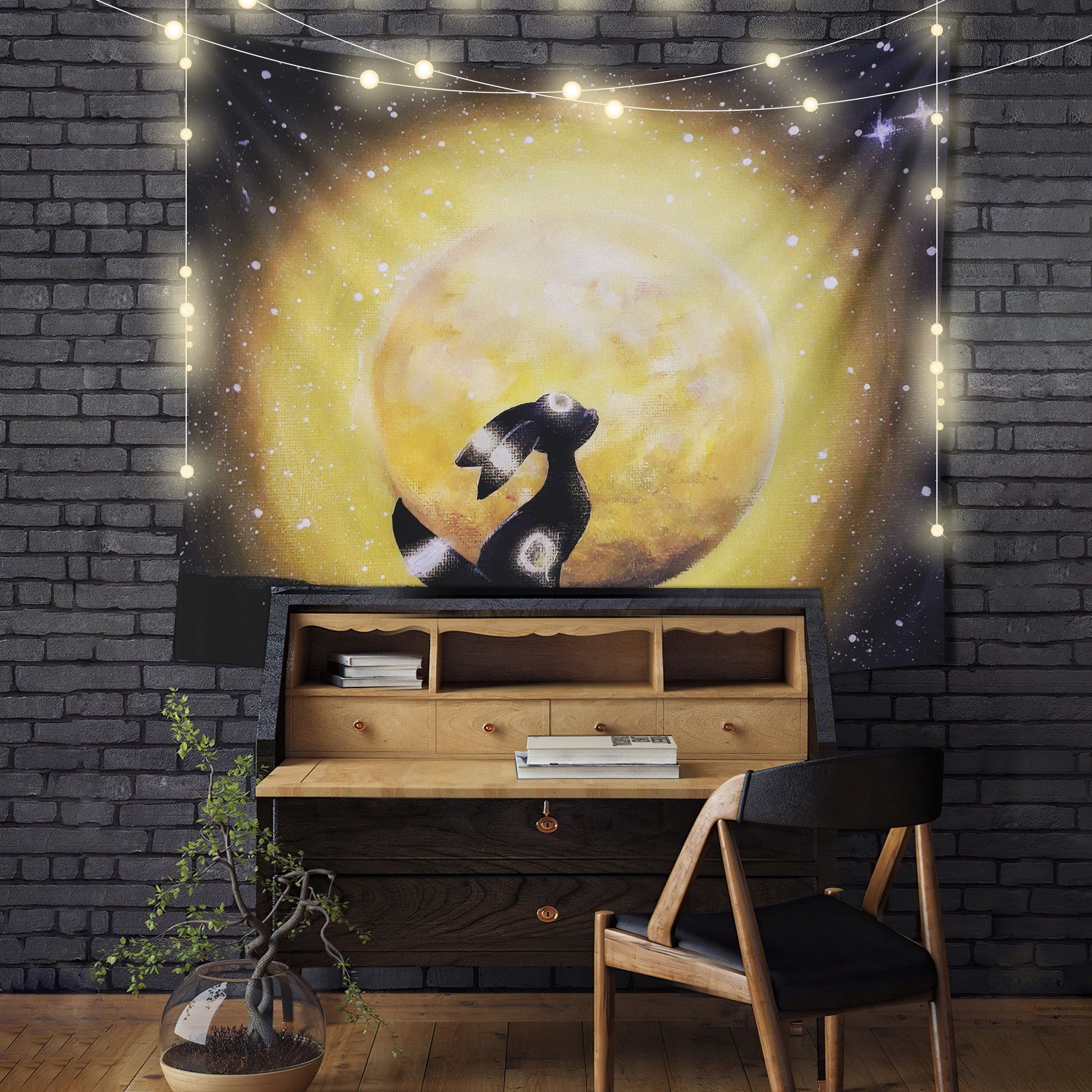 Pokemon Umbreon Moon Tapestry Room Decor Nearkii