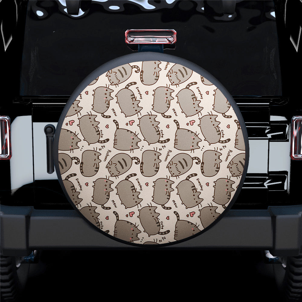 Pusheen Mew Cute Car Spare Tire Covers Gift For Campers Nearkii