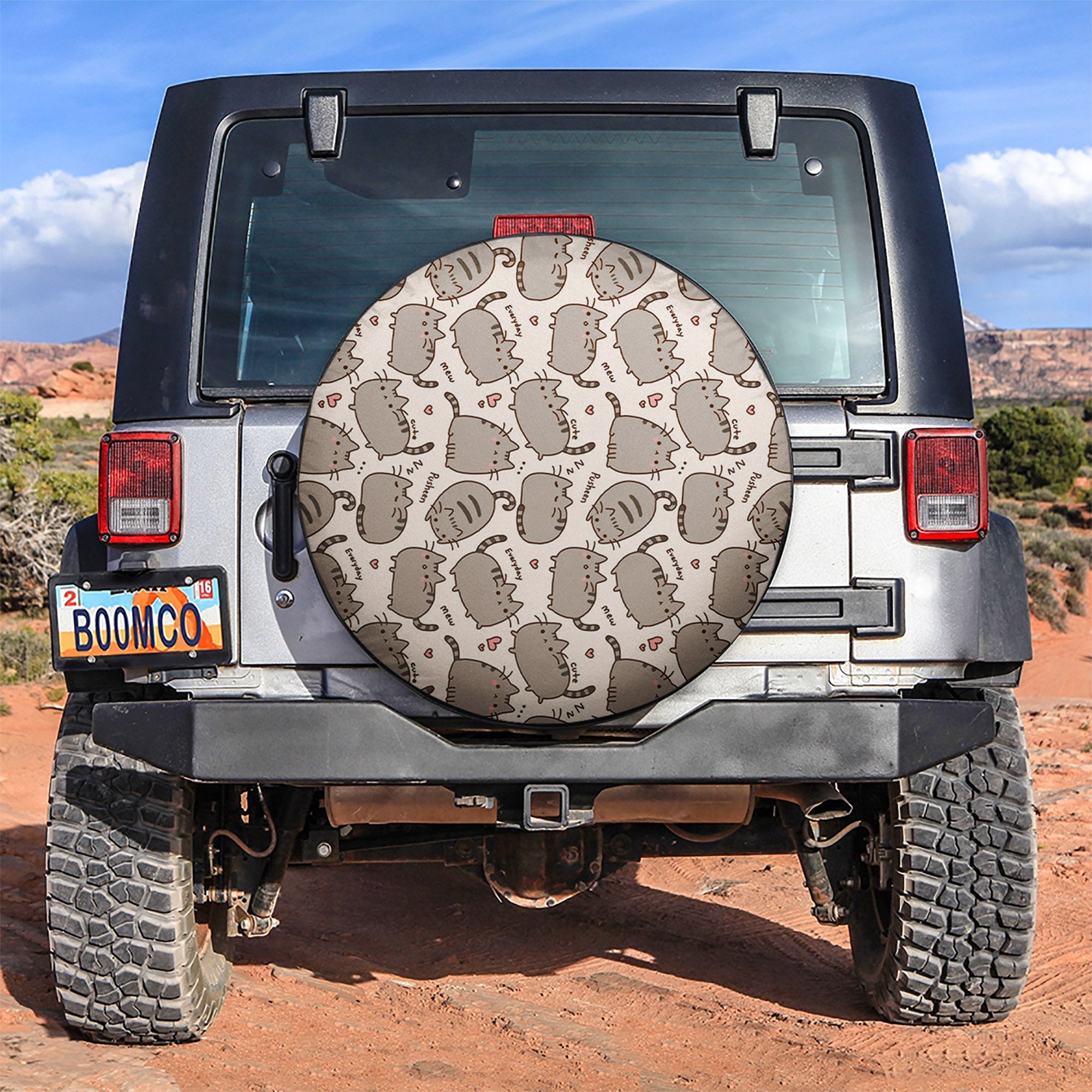 Pusheen Mew Cute Car Spare Tire Covers Gift For Campers Nearkii