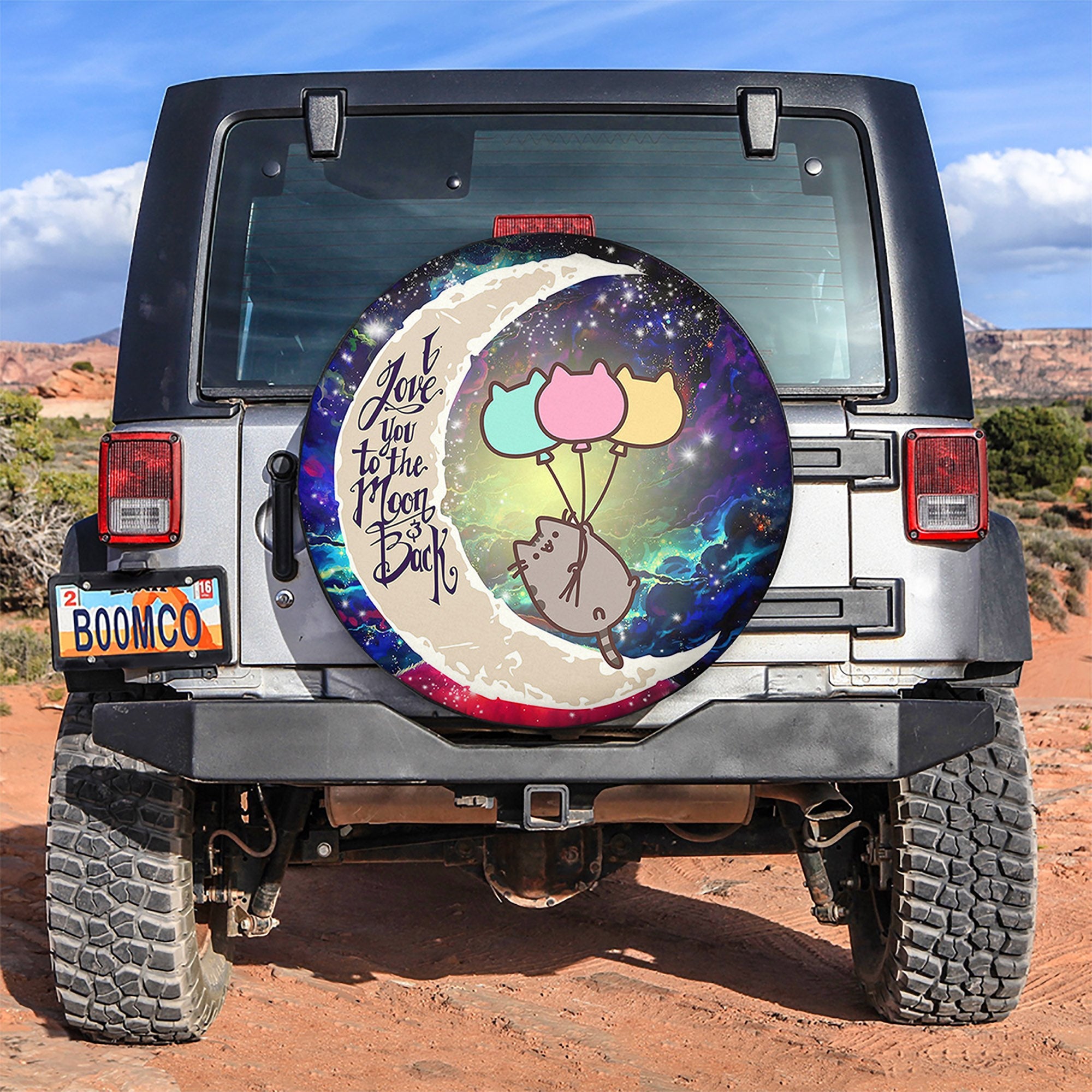 Pusheen Cat Love You To The Moon Galaxy Spare Tire Covers Gift For Campers Nearkii