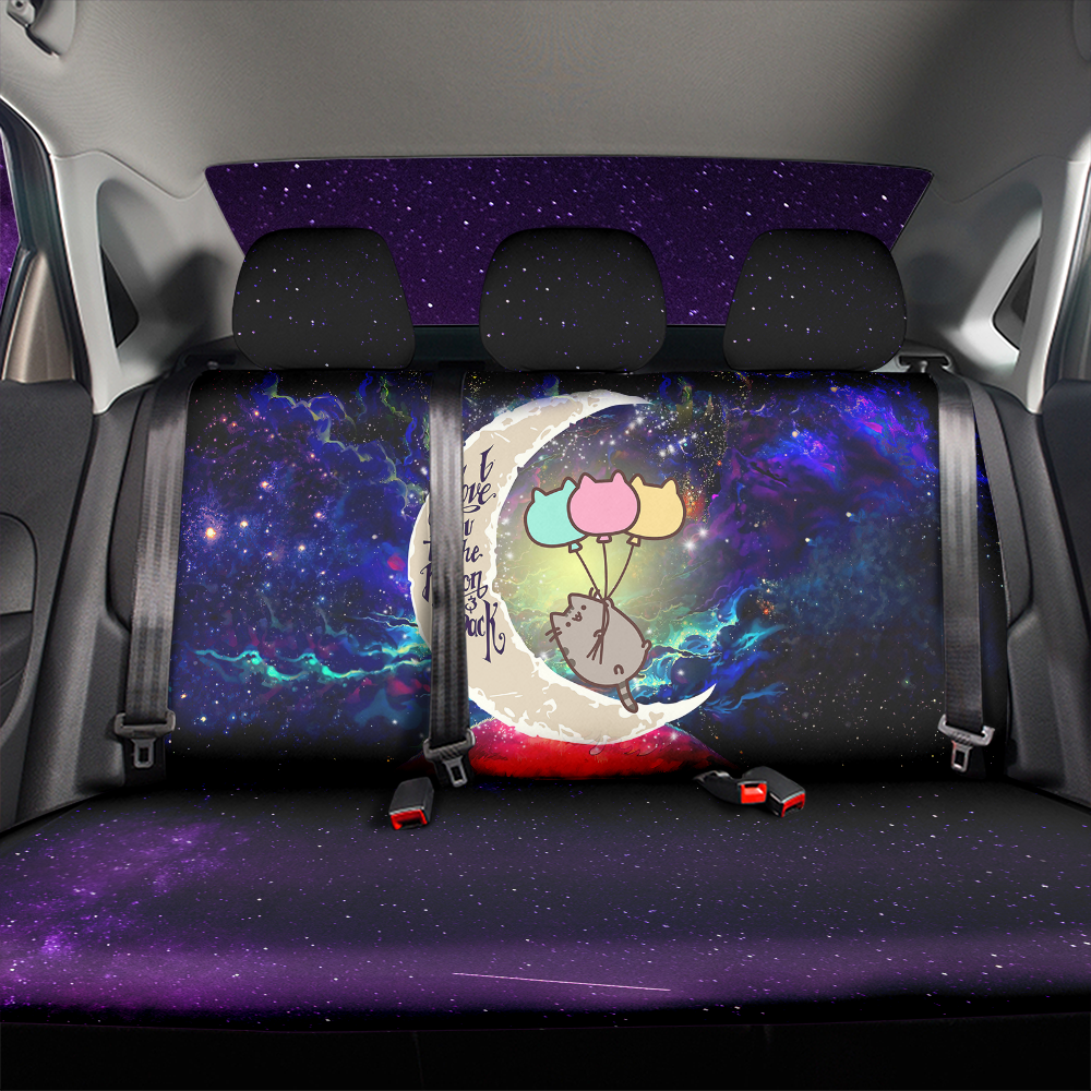 Pusheen Cat Love You To The Moon Galaxy Premium Custom Car Back Seat Covers Decor Protectors Nearkii