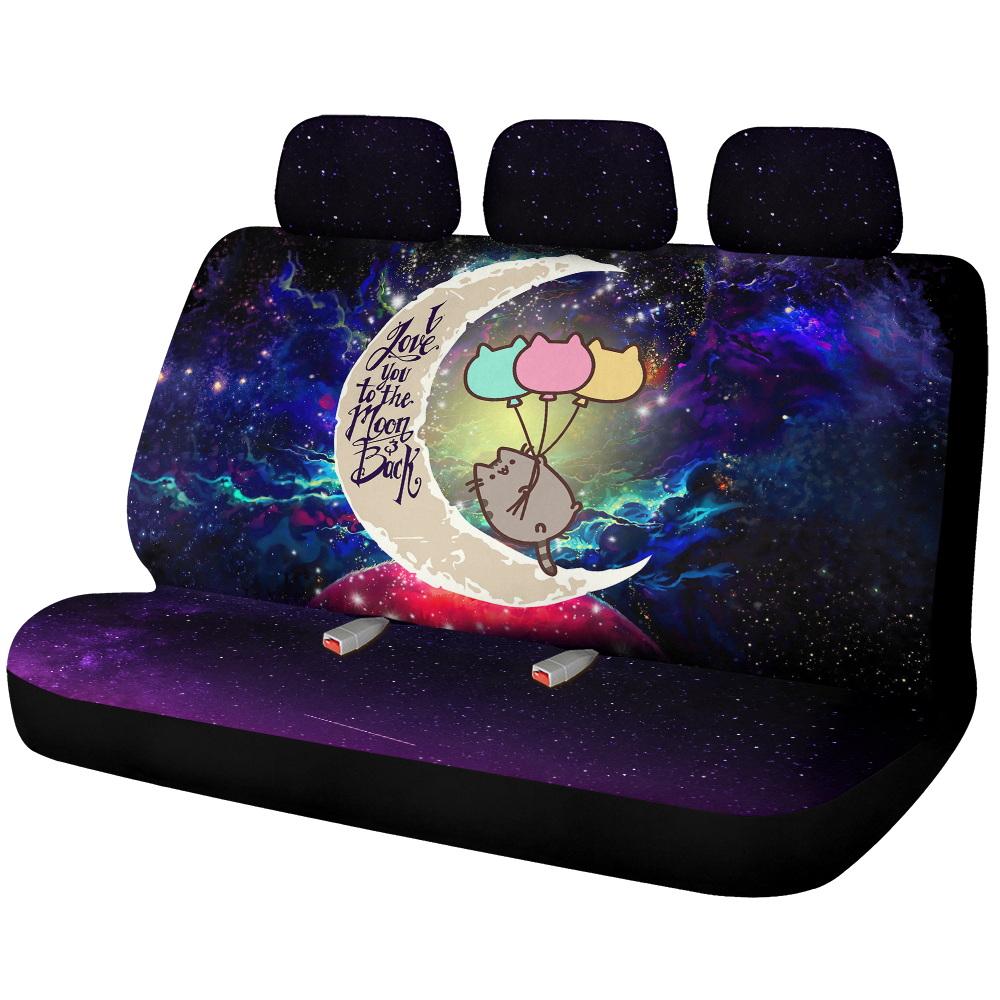 Pusheen Cat Love You To The Moon Galaxy Premium Custom Car Back Seat Covers Decor Protectors Nearkii