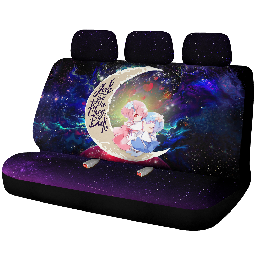 Ram And Rem Rezero Love You To The Moon Galaxy Premium Custom Car Back Seat Covers Decor Protectors Nearkii