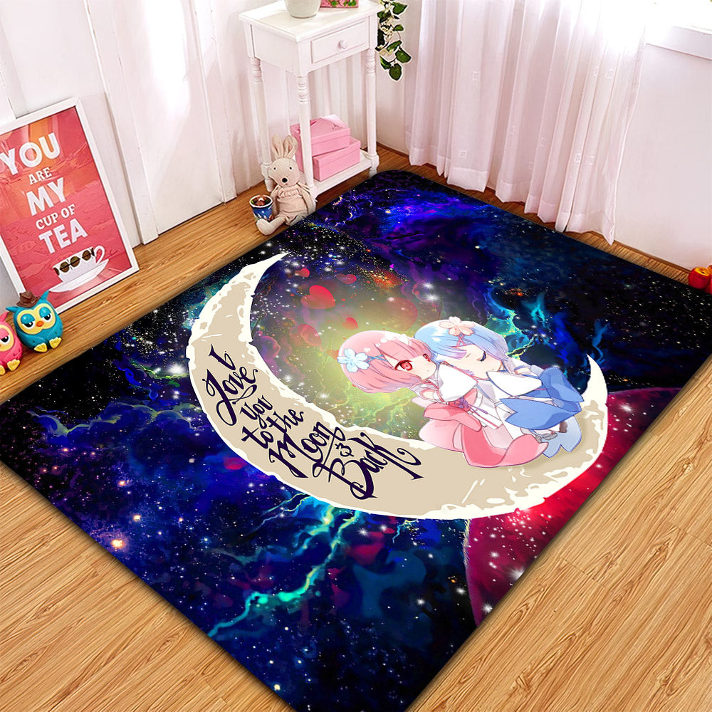 Ram And Rem Re Zero Love You To The Moon Galaxy Carpet Rug Home Room Decor Nearkii